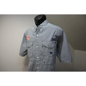 Columbia PFG Super Bonehead Auburn Tigers Vented Fishing Shirt Mens Sz Large